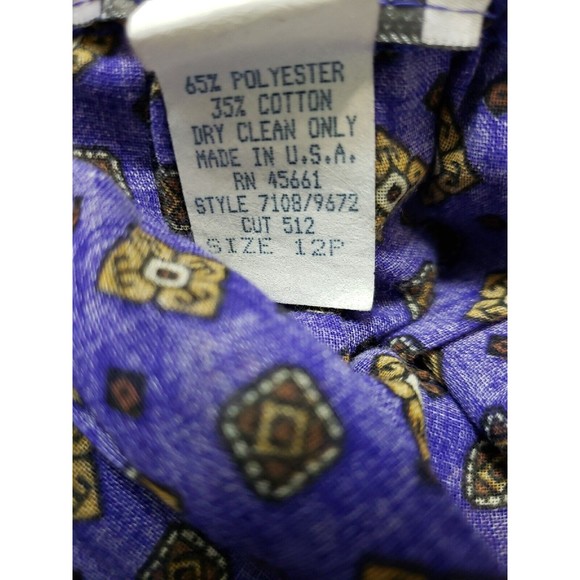 Via Sant Andrea  Womens 12 Petite Vintage 80's Jacket & Skirt Set Gold Purple - Picture 14 of 16